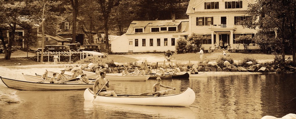 Vintage canoeing at Purity Springs Resort