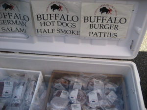 Buffalo Patties In A Meat Locker At Local Farmer's Market