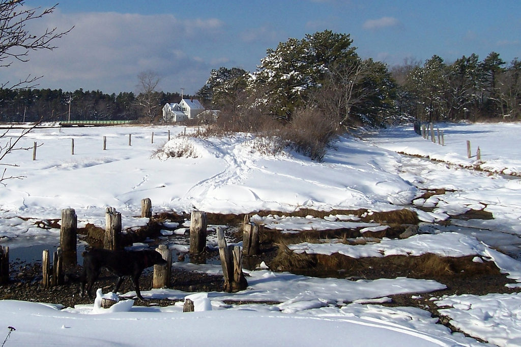 Kennebunkport, Maine during the winter.
