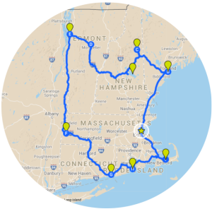 Grand Tour of New England Self Driving tour route