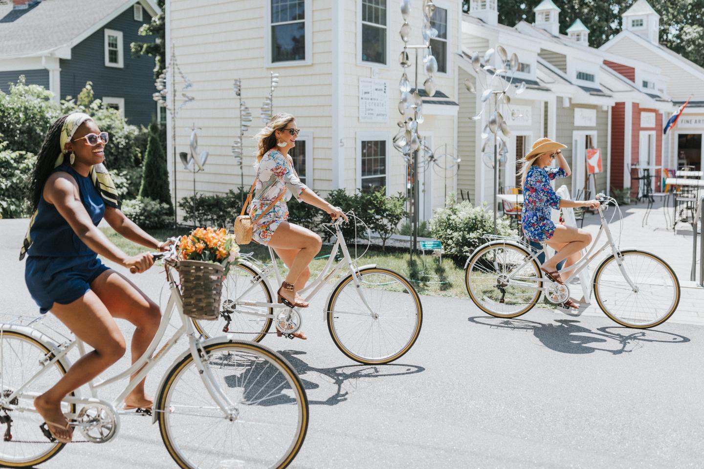 Riding bikes at the Grand Hotel