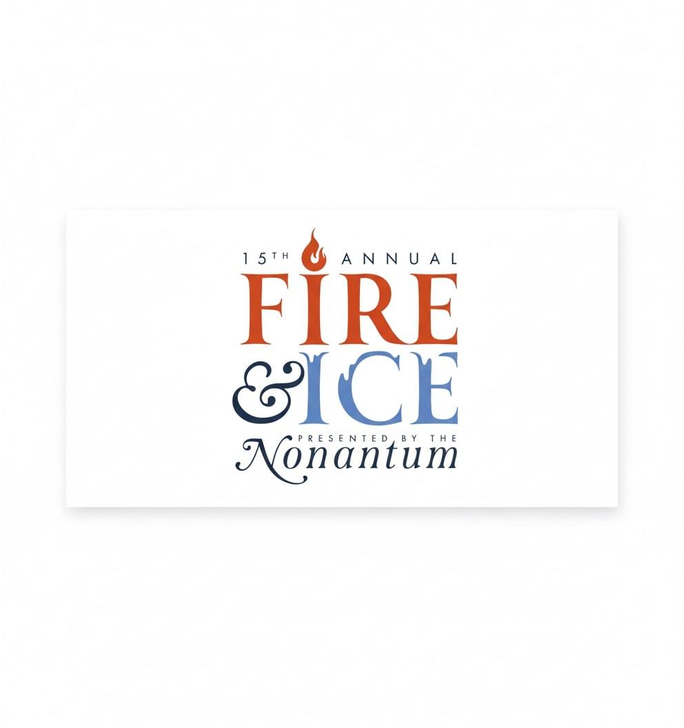 "Fire & Ice" event logo with the text "Nonantum."