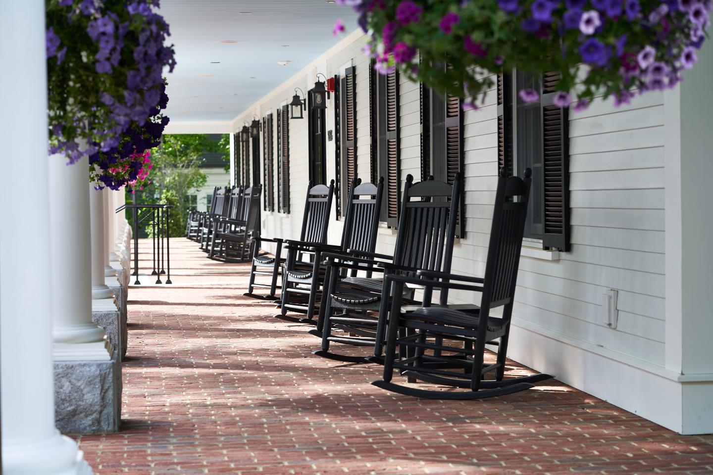 Front Porch of The Groton Inn in Bloom