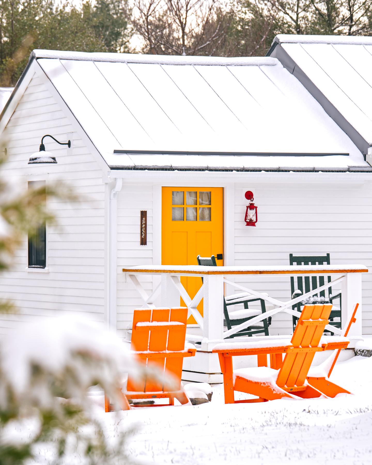 Cabins in the Snow at Camp DeForest
