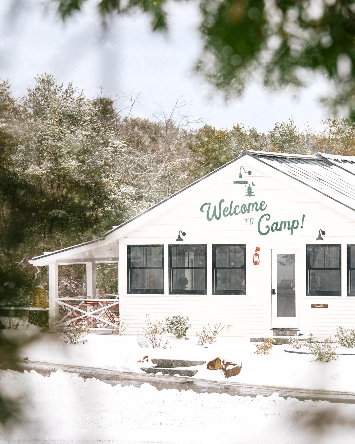 Snow Falling at Camp DeForest 
