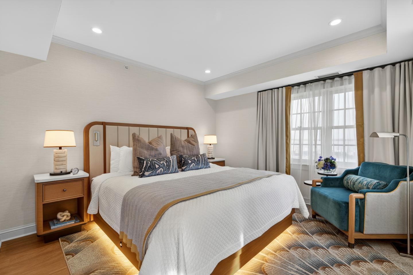 Saybrook Point Resort and Marina newly renovated Guest Room, Suite Bedroom.
