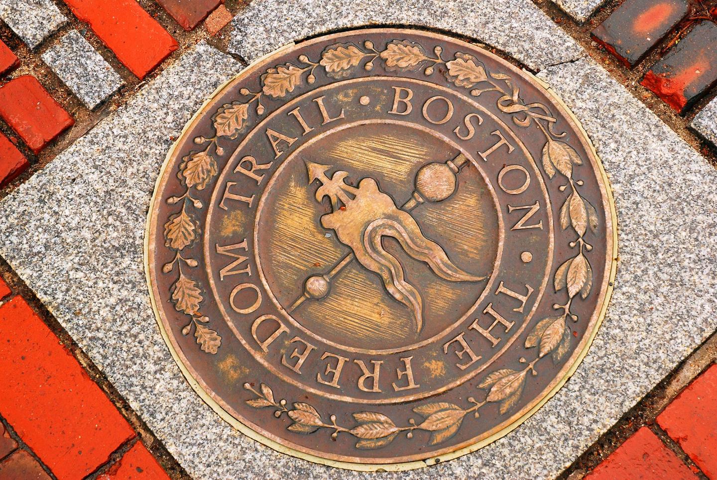 Emblem in the ground of Freedom Trail