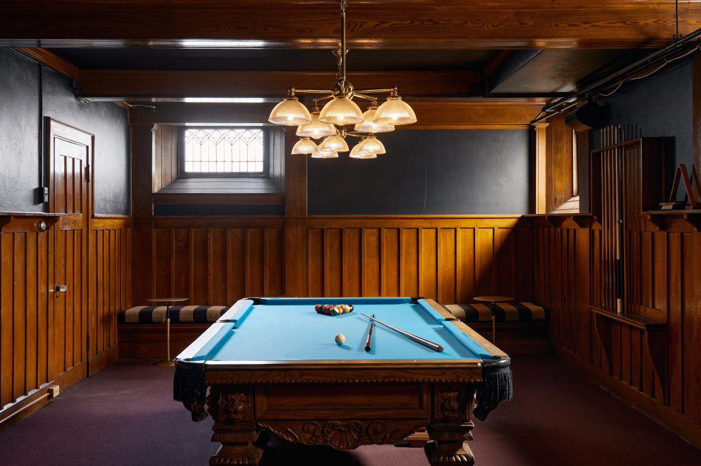 Billiards room at Blind Tiger Portland on Danforth Street