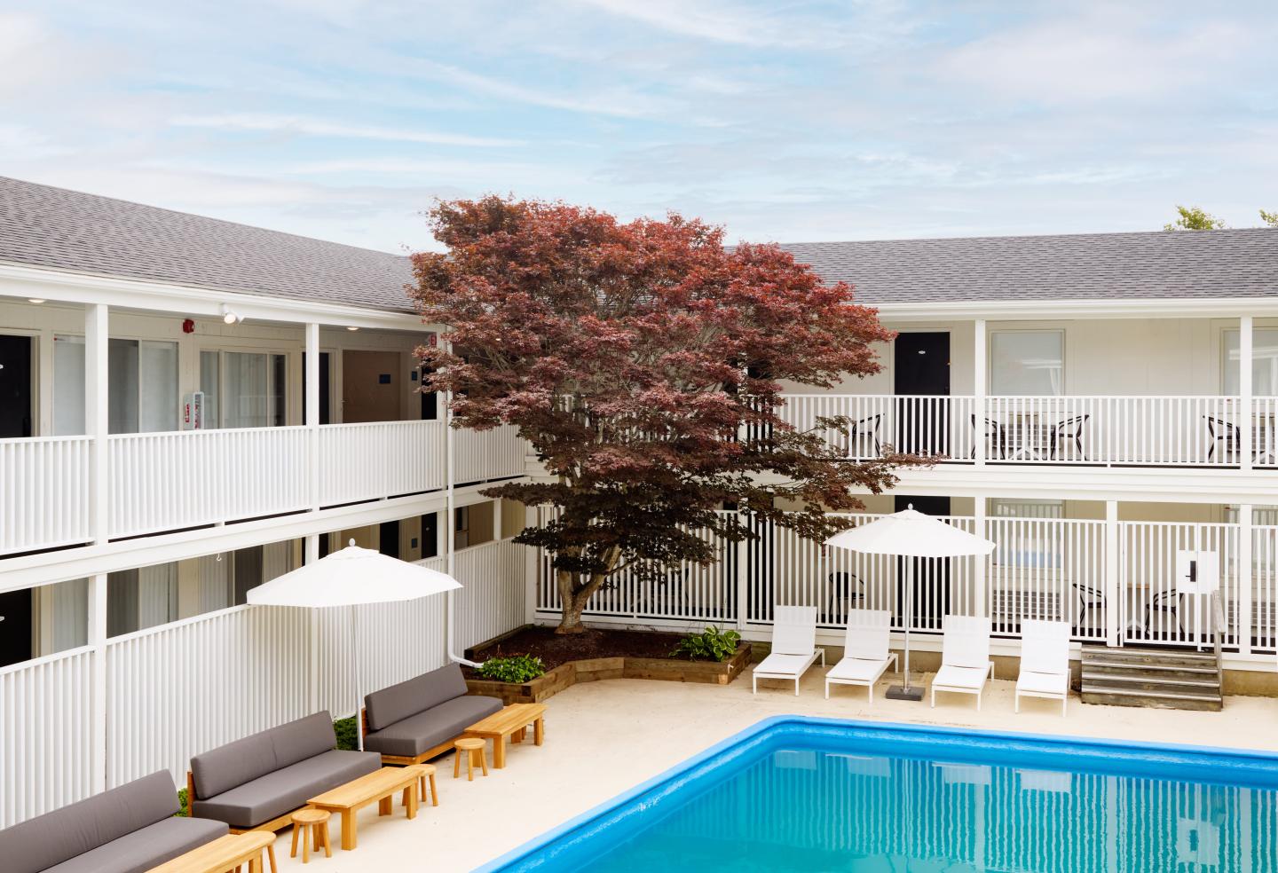Pool and exterior view of Parker Beach Lodge