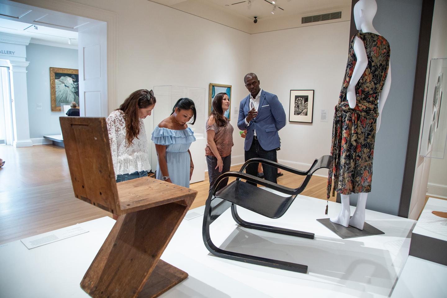 People viewing art in a museum