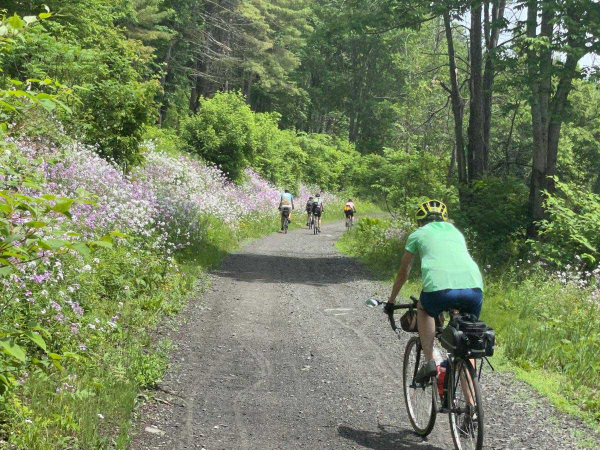 Person riding a mellow gravel road