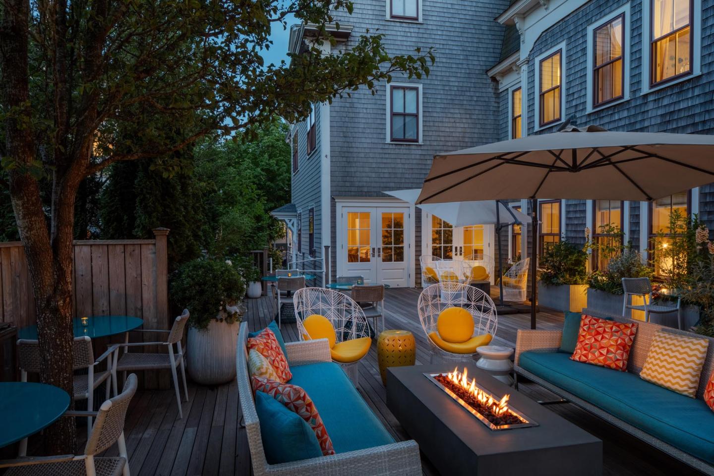 Evening on the Patio at 21 Broad Nantucket Hotel