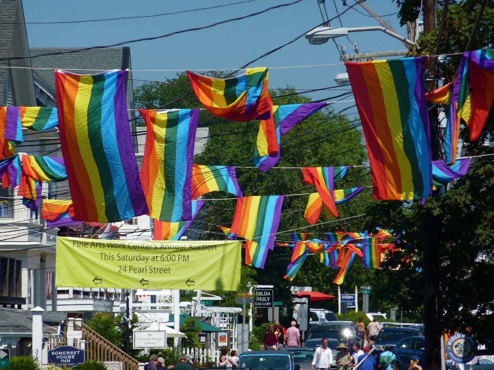 LGBTQ flags fly over Provincetown