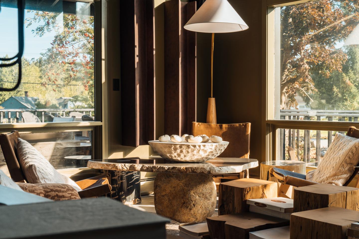 Lounge space at AWOL Stowe in Stowe, VT