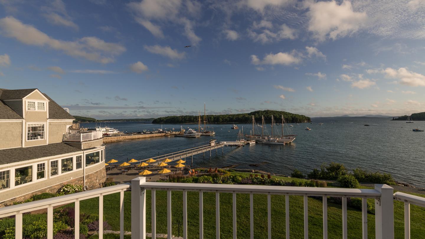 View of Frenchman Bay looking out from a Main Inn Oceanfront guest room.