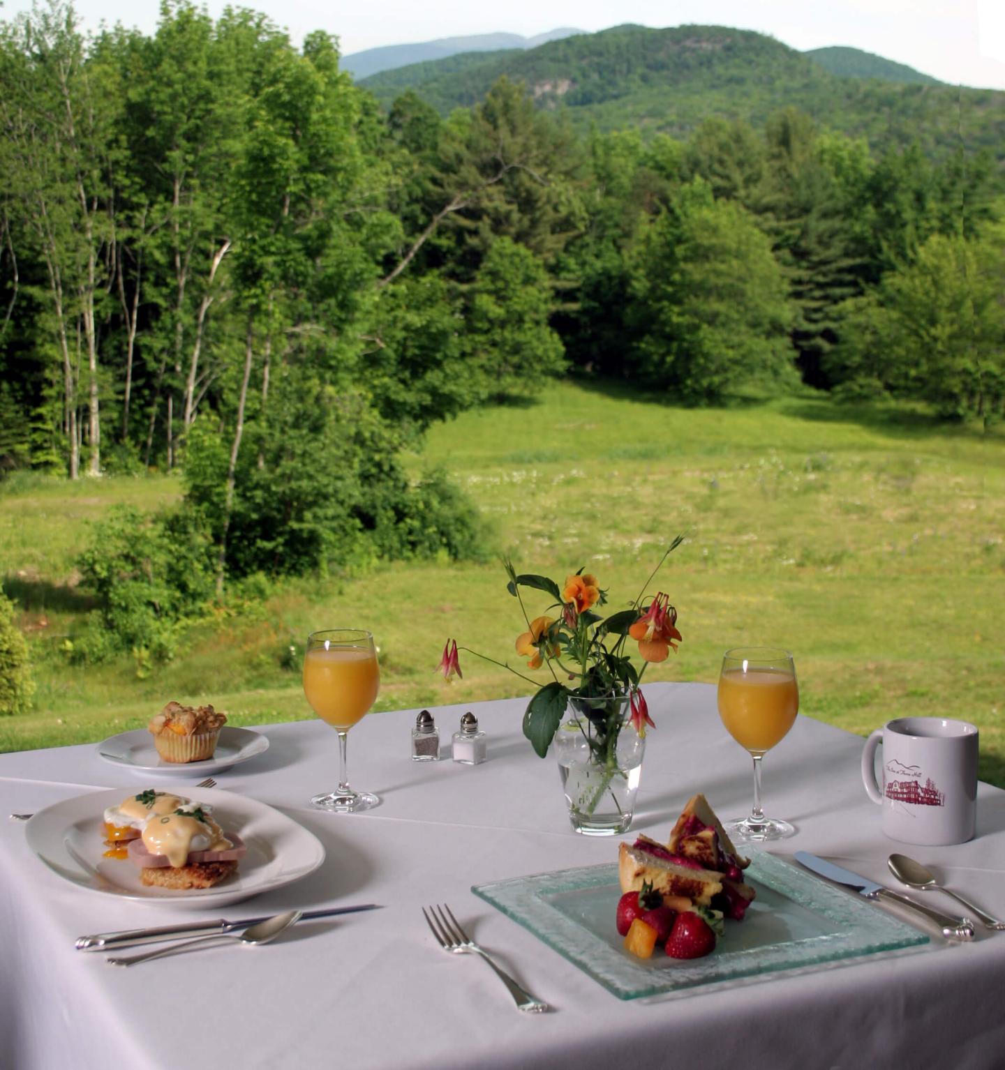 Breakfast on our Wrap Around Porch