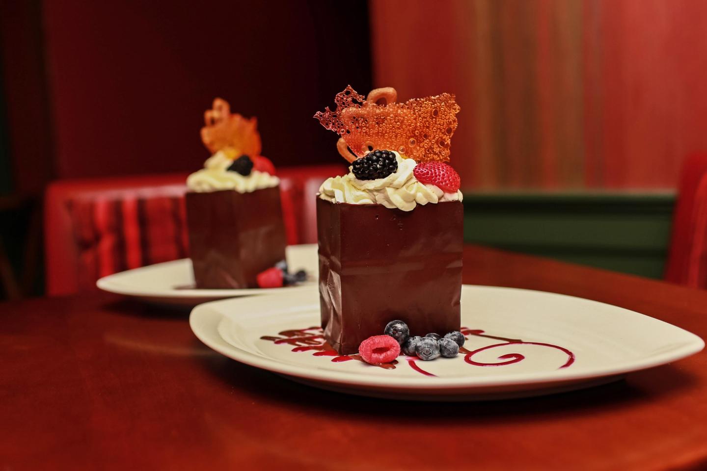 Signature Chocolate Bag Dessert at the Bedford Village Inn