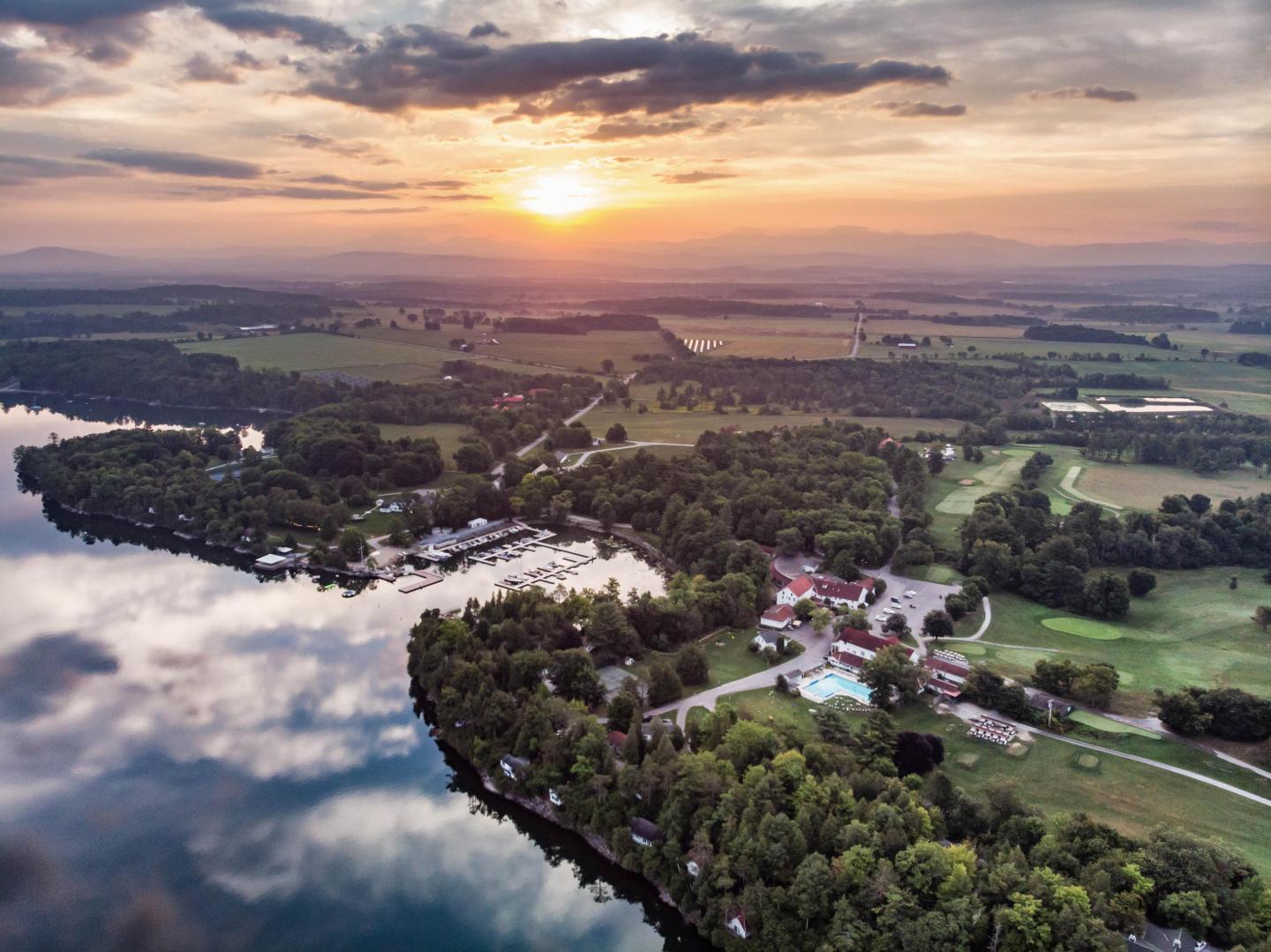 Aerial view of Basin Harbor 700 acres