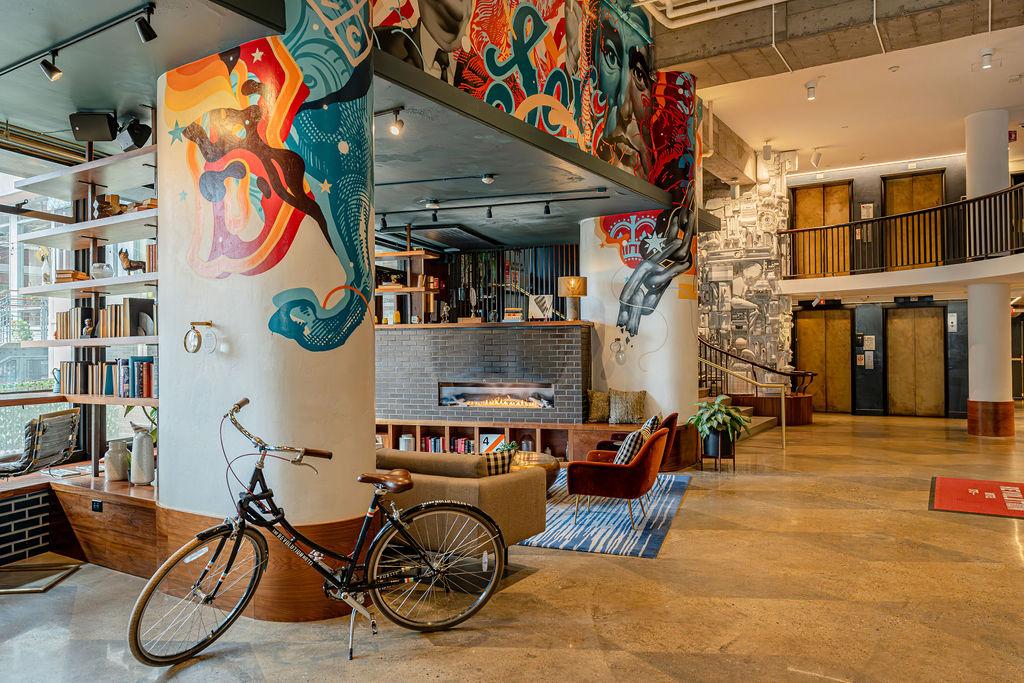 Lobby with Bike at The Revolution Hotel