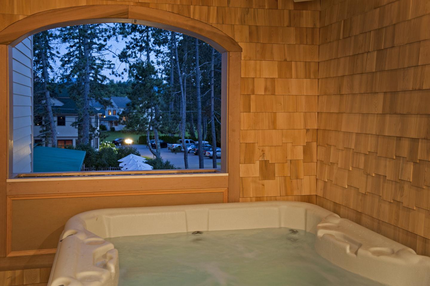 Suite with a private outdoor hot tub