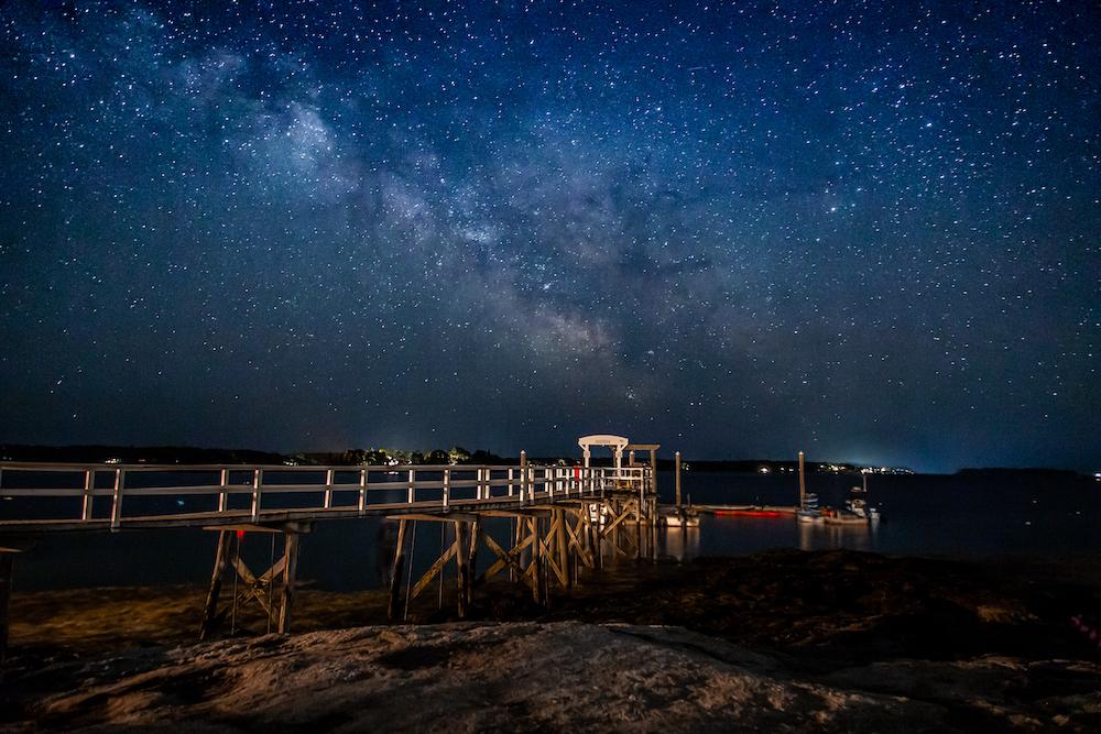Linekin Bay Resort at night
