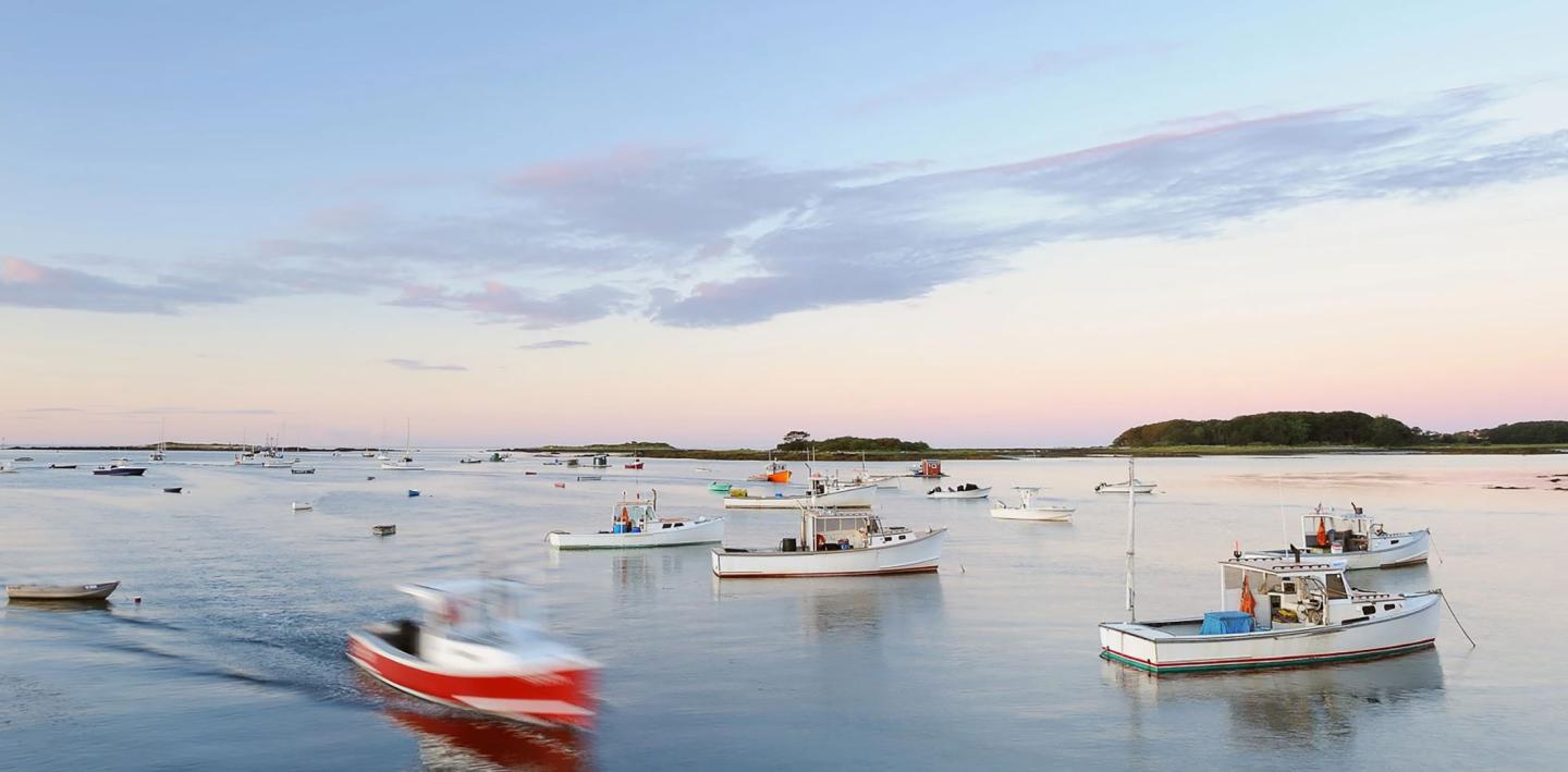 Harbor at Sunset in Kennebunkport Maine