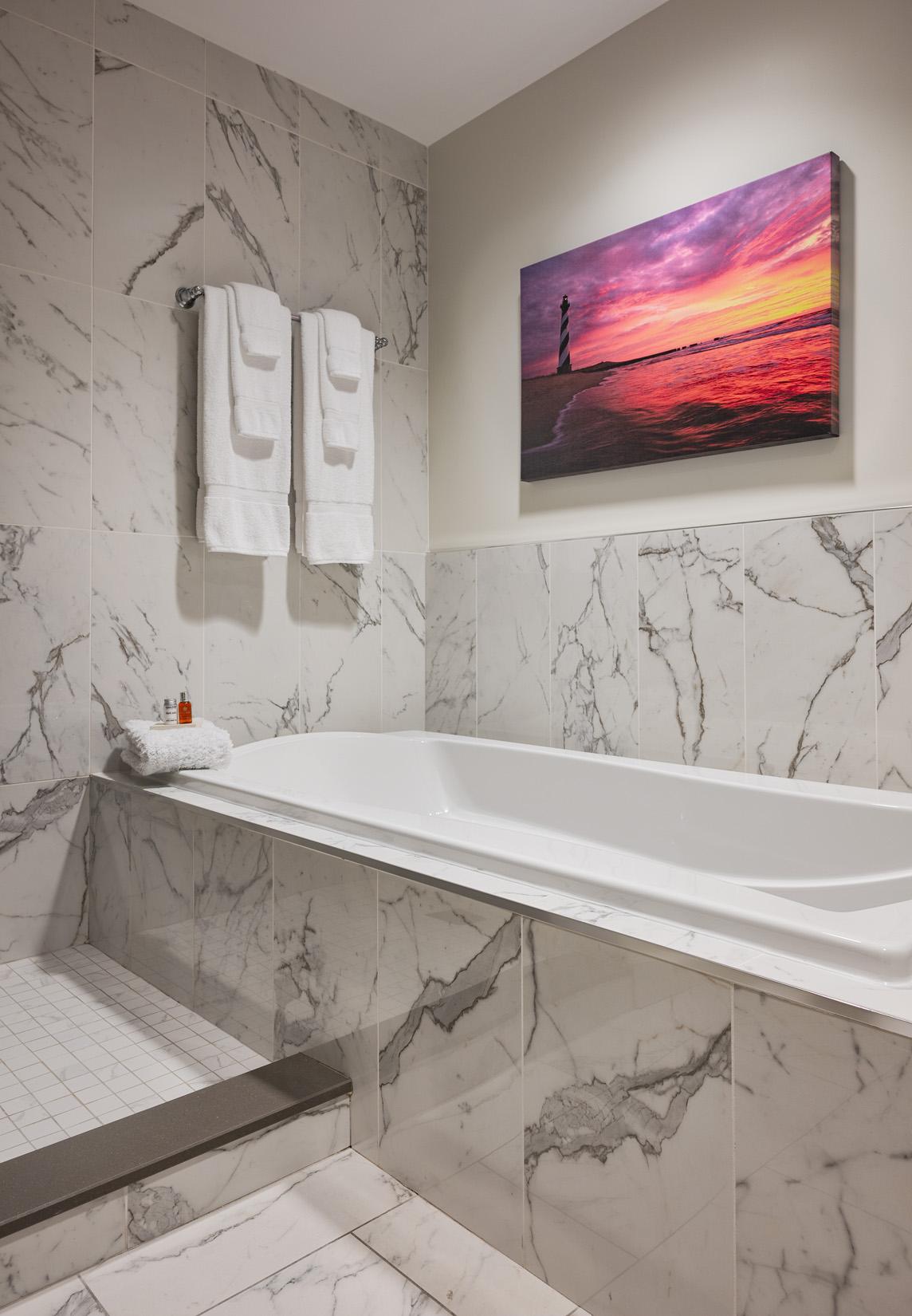 Oversized Bath in Guest Room at The Grand at the Bedford Village Inn