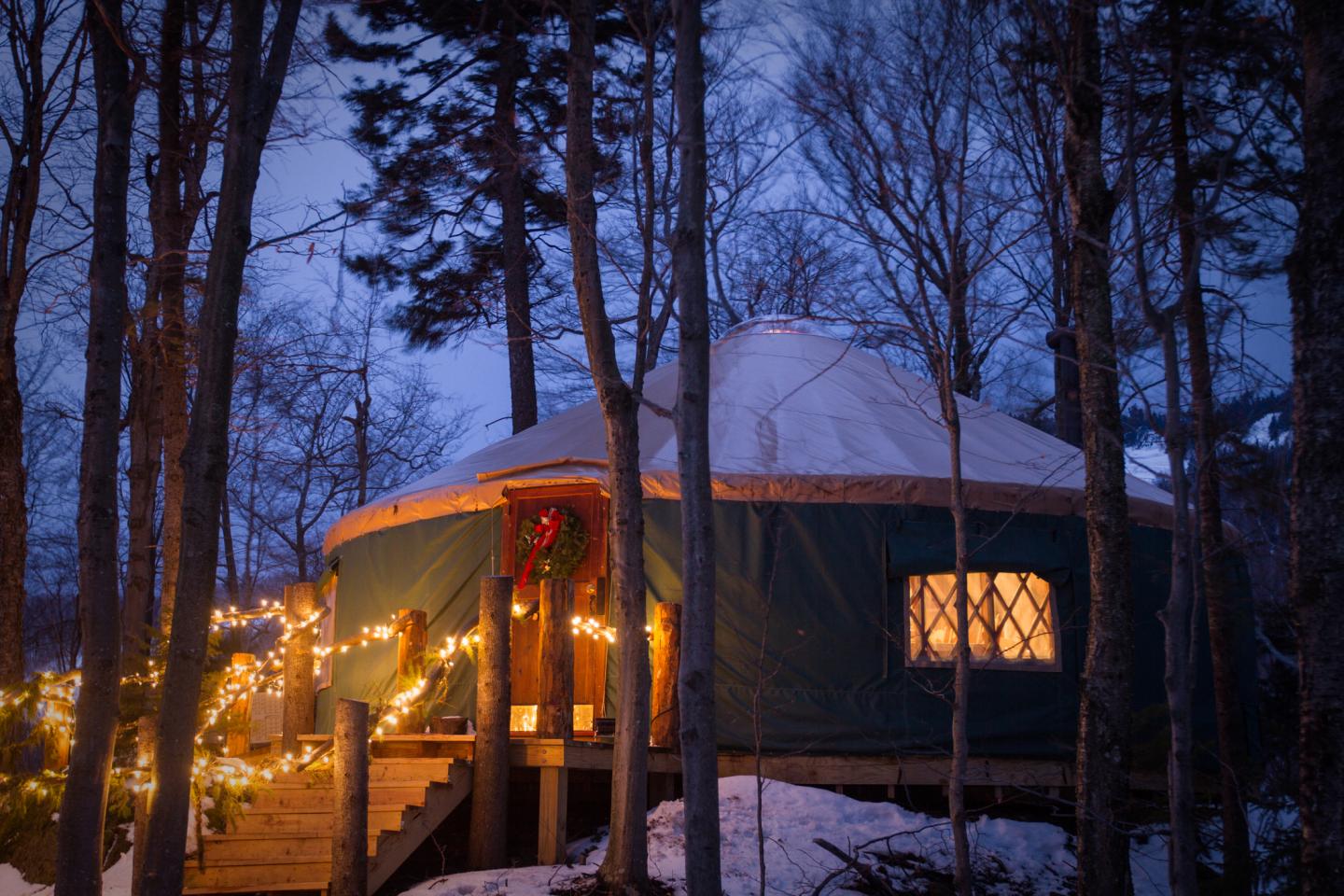 Dining at the Ledgwood Yurt