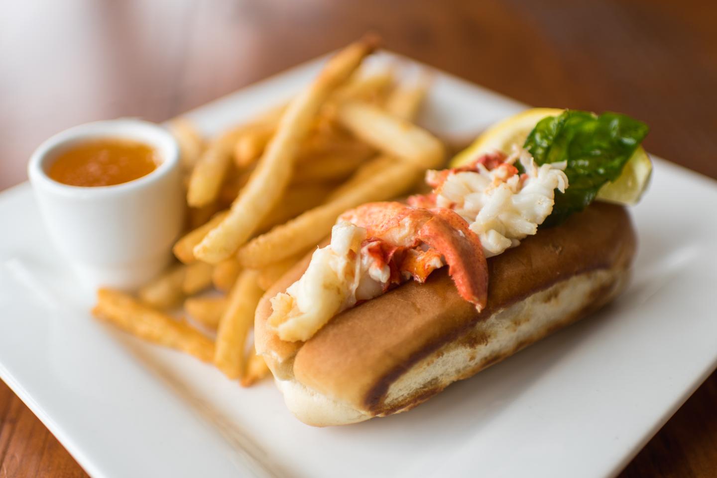 Lobster roll at The Pub at Newagen Seaside Inn