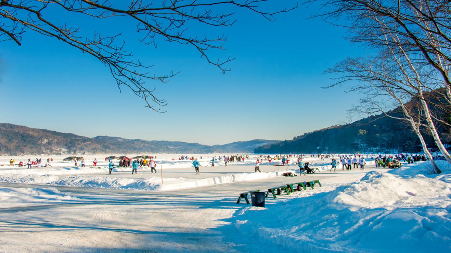 Pond Hockey at Lake Morey