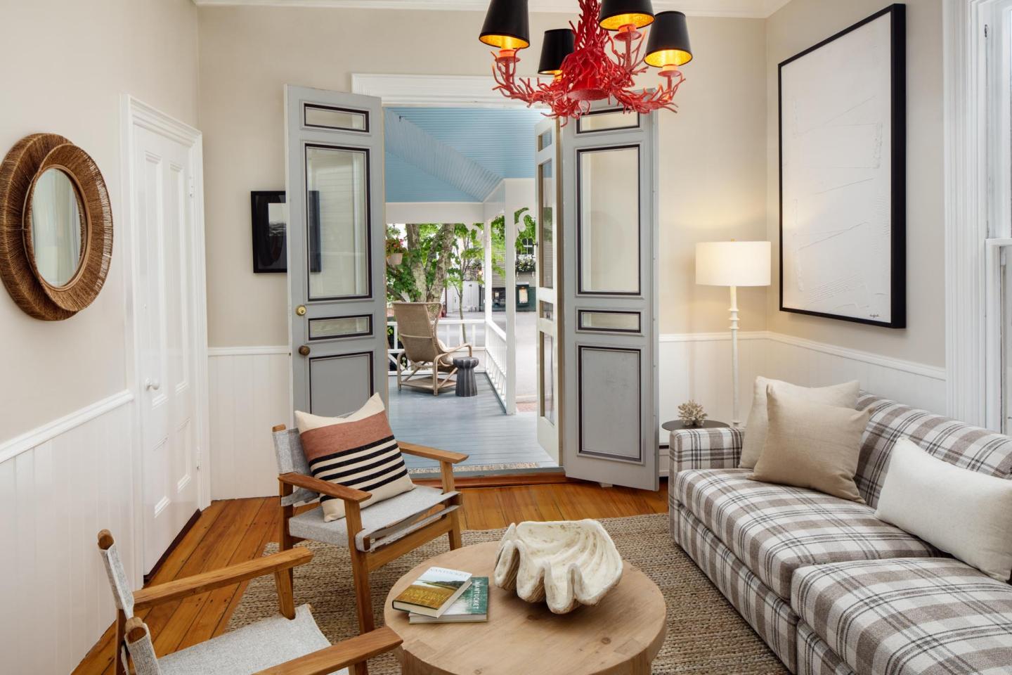 Living Room at The Swain House at 21 Broad Nantucket Hotel