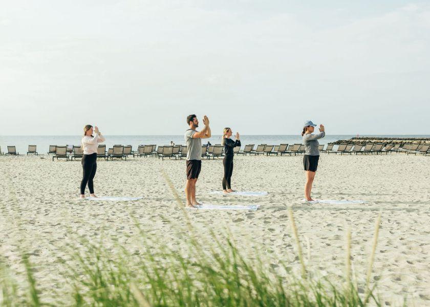 beach yoga