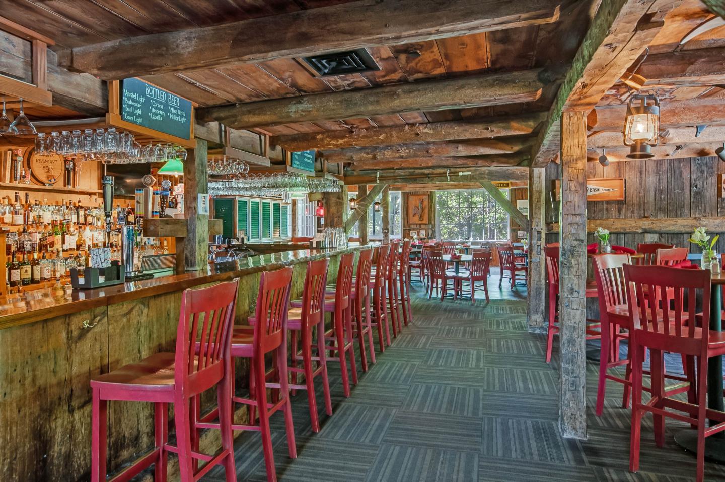 Interior of the Red Mill Restaurant bar area