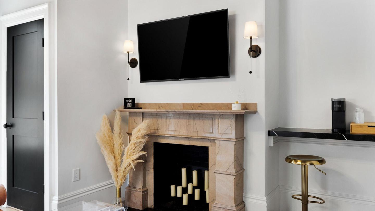 Room 2 Coffee Station Fireplace