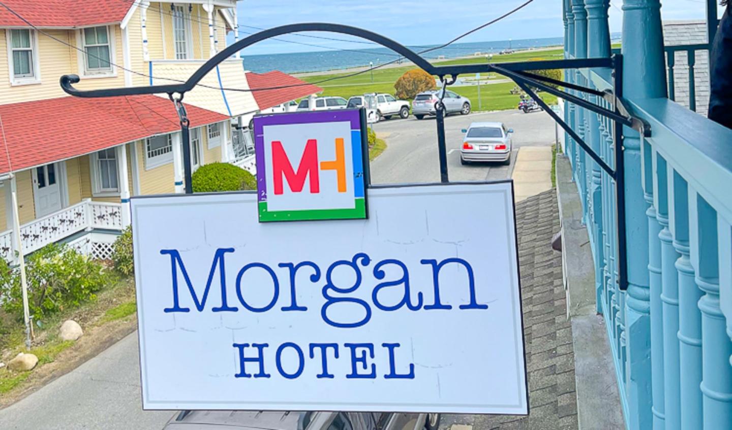The front door sign at the Morgan Hotel