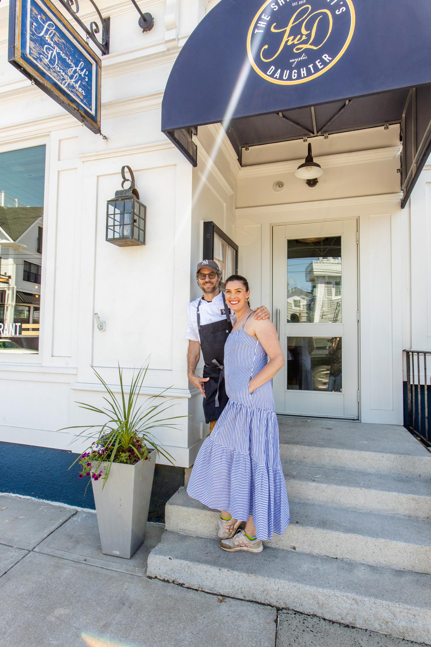 Shipwright's Daughter Exterior with Husband and Wife Team Chef David Standridge & Wine Director Kathleen Standridge