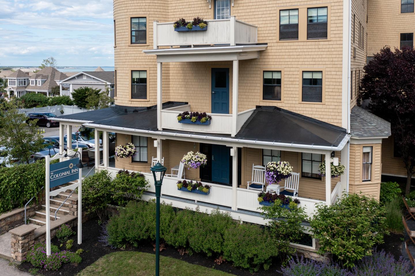 The front of our Ogunquit inn with the ocean just a short distance away in the background