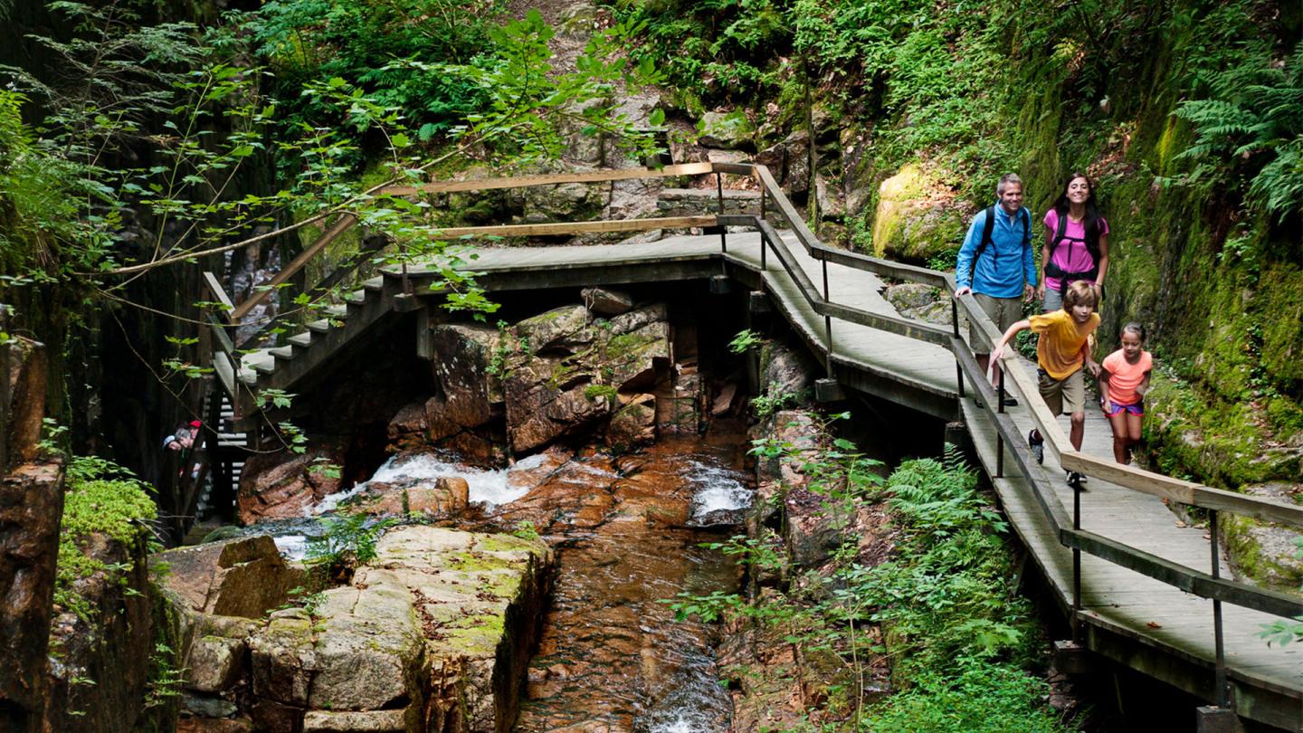 Family at the Flume Gorge New Hampshire