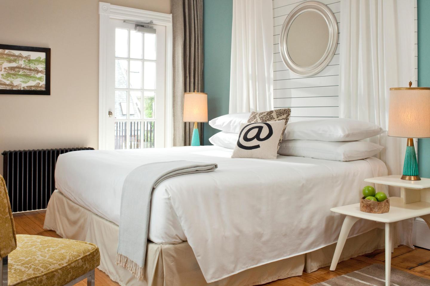 The deluxe king room with a water view