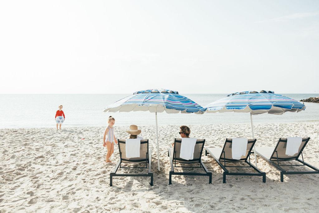 family on beach
