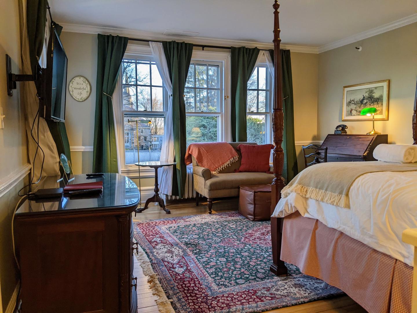 Room 28 at Stanton House Inn has big windows looking south