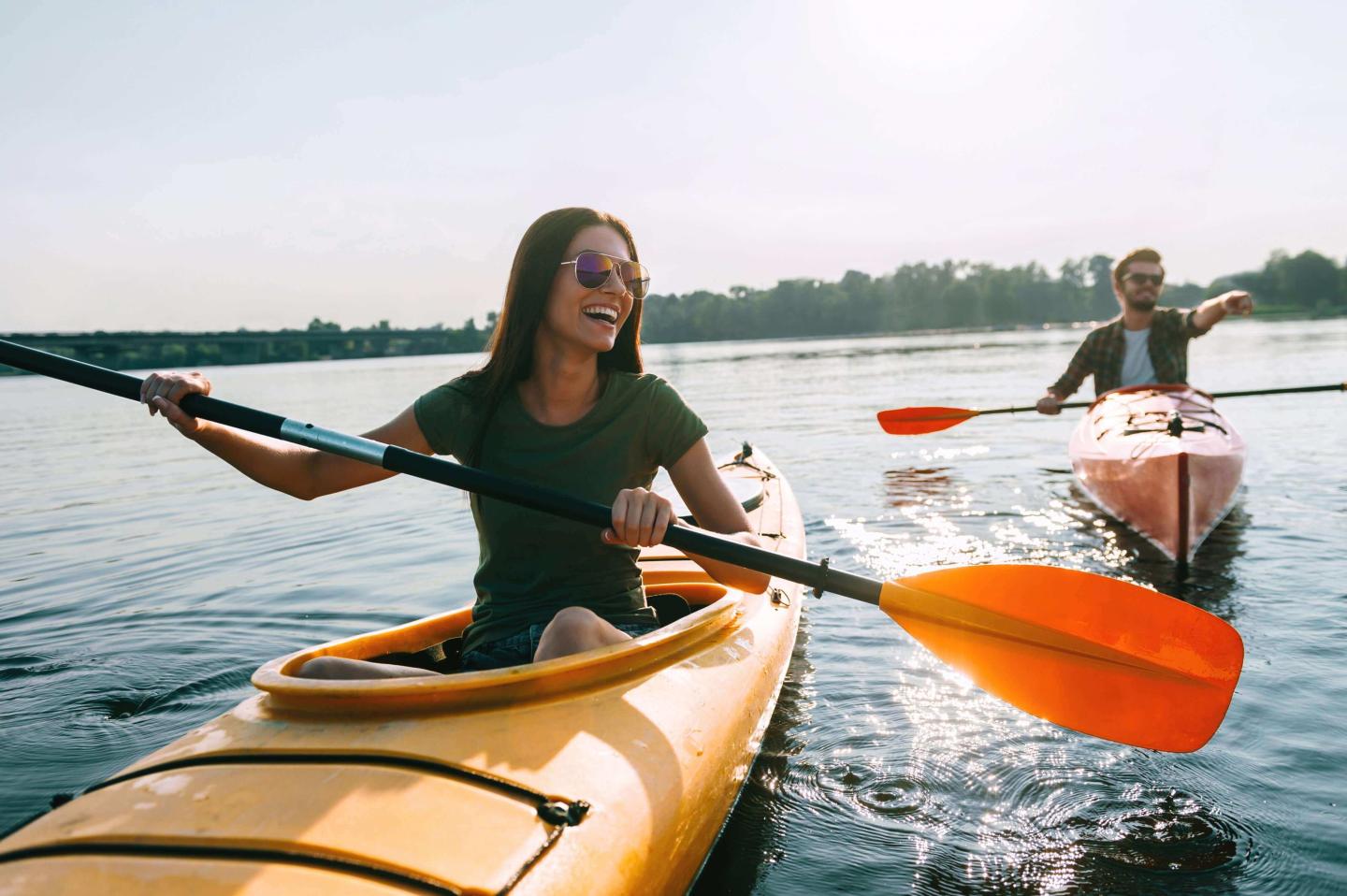 Play outdoors summer kayakers
