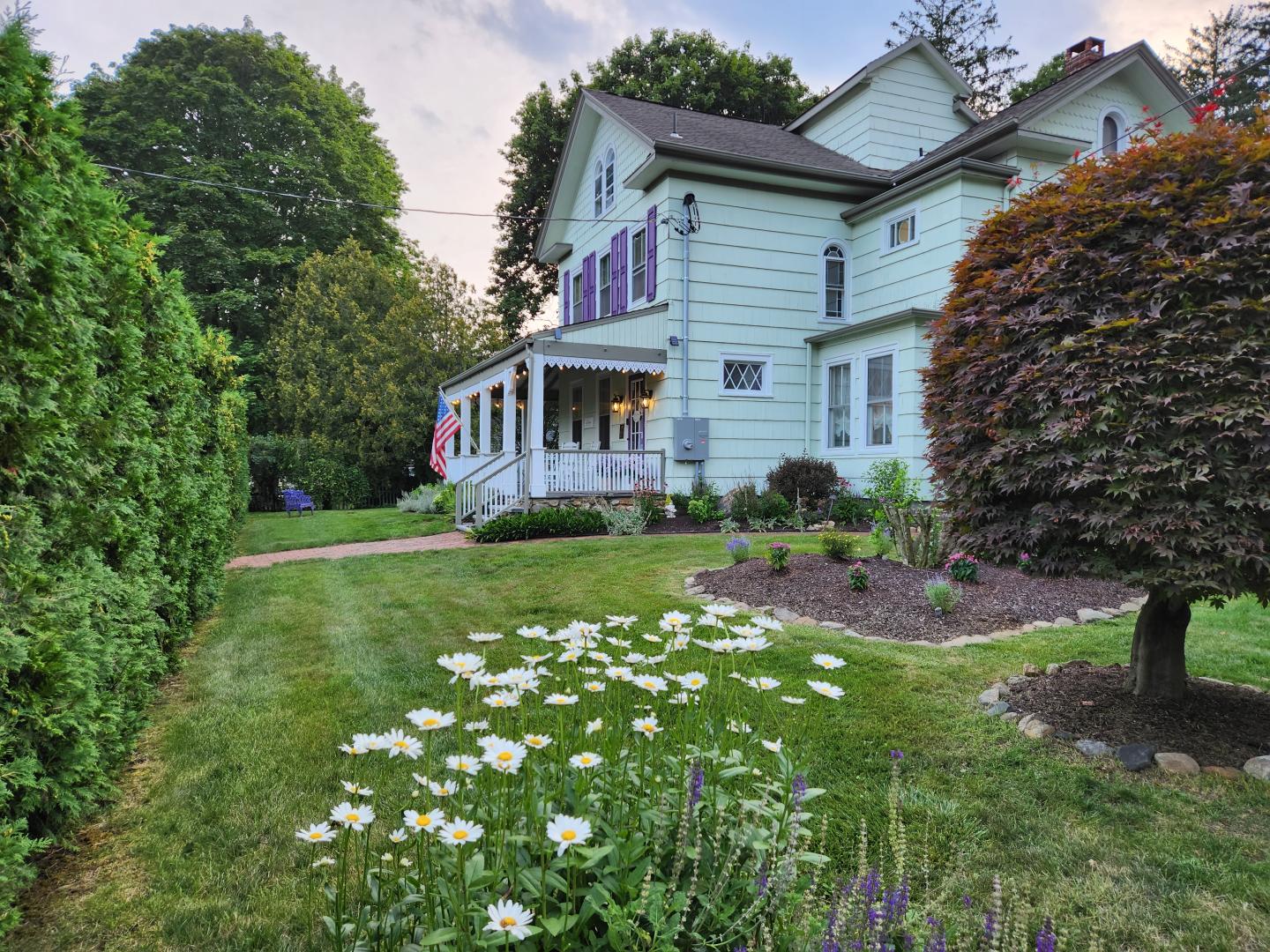 Westbrook Inn Bed and Breakfast porch with flowers