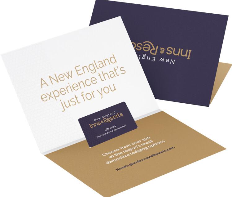 sample gift card with packaging