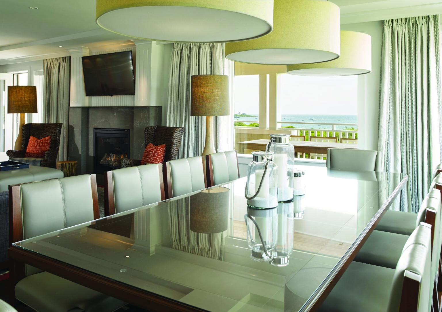 Ocean view dining in two bedroom Beach Suites at Inn by the Sea