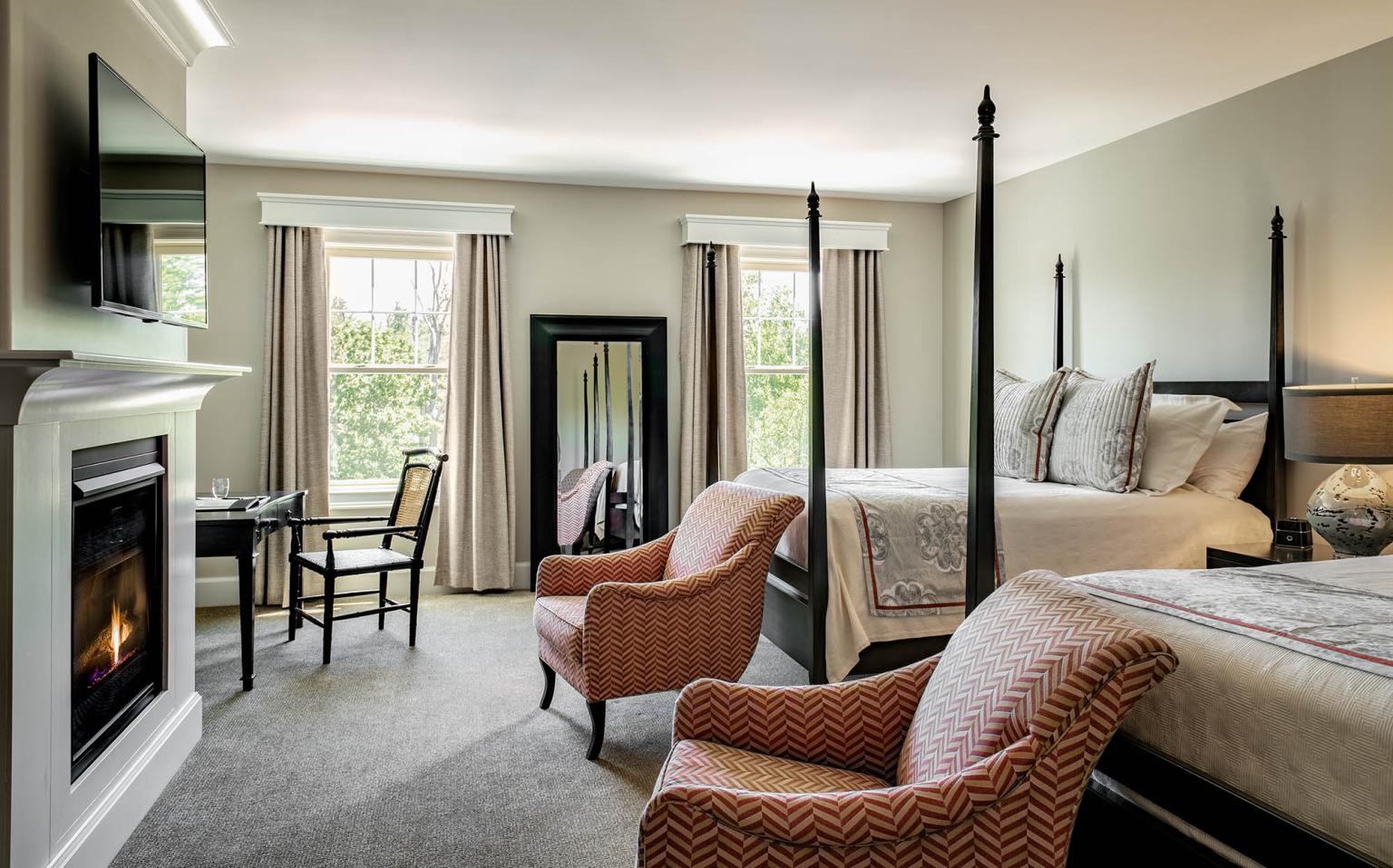Classic Double Queen with Fireplace at the Grand at the Bedford Village Inn