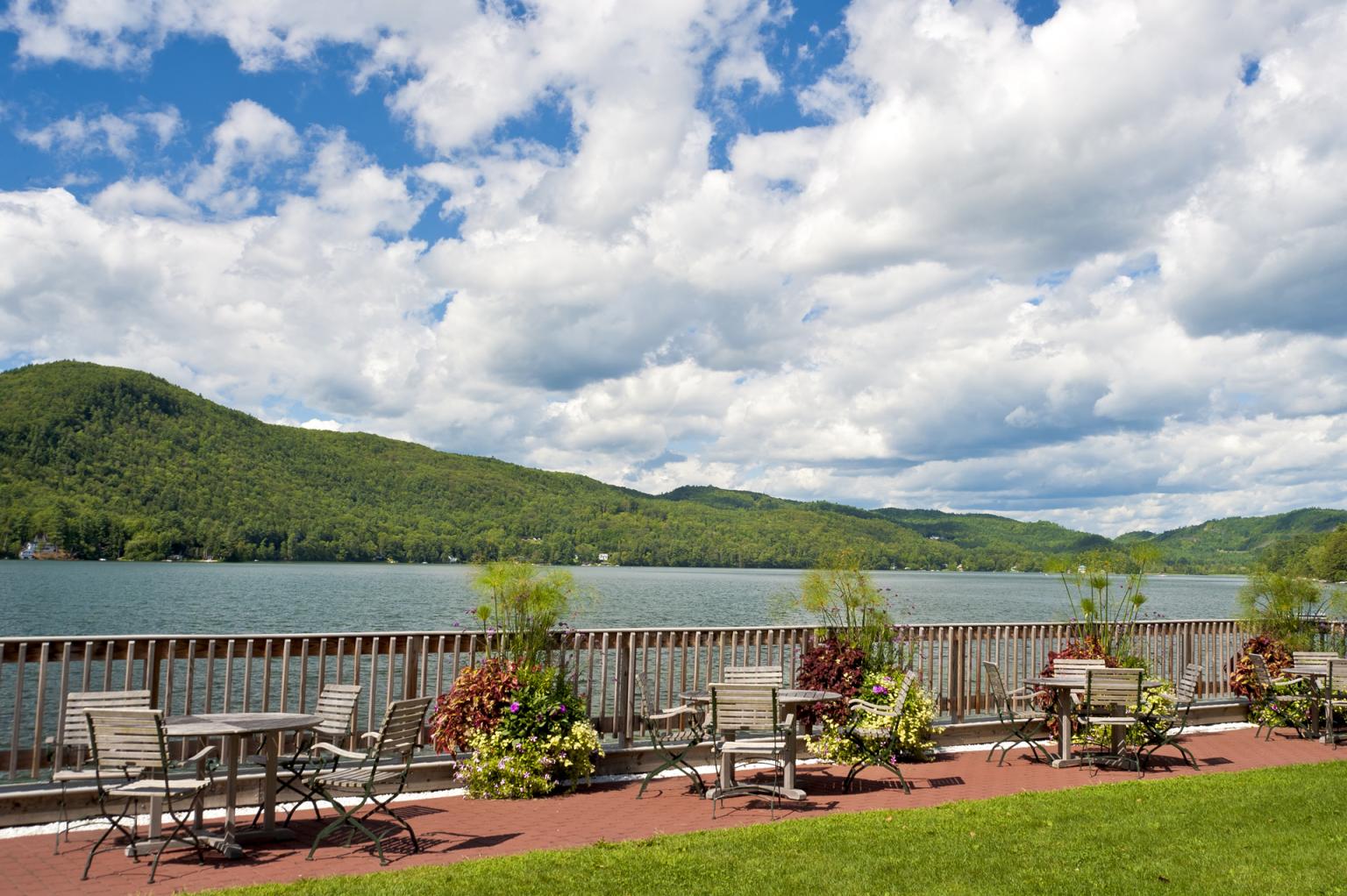 Lake Front Patio at Lake Morey Resort