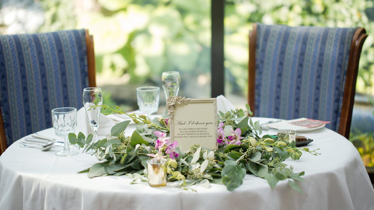 Dan'l Webster Wedding - sweetheart table
