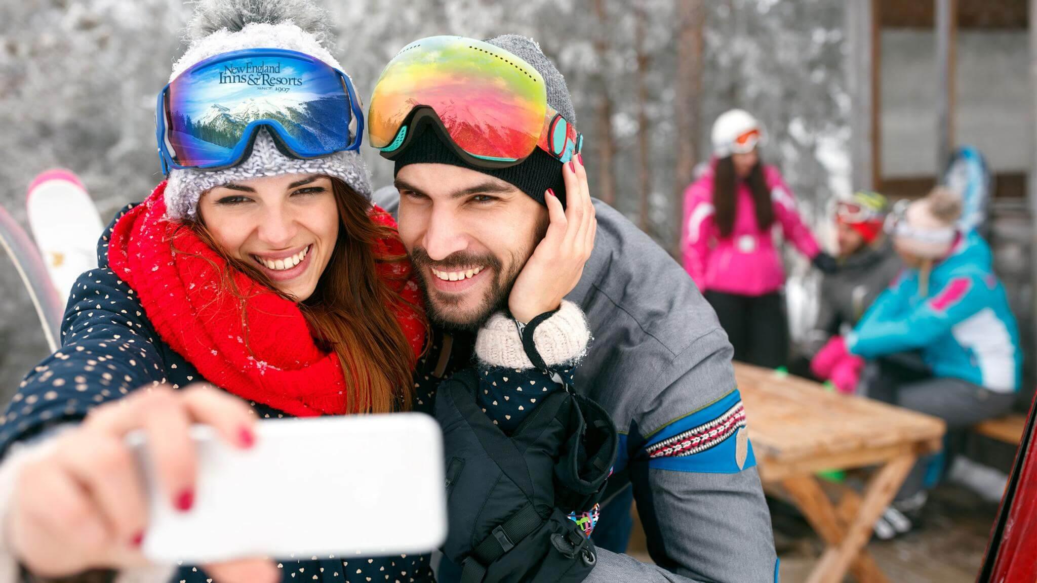 Couples skiing- romance