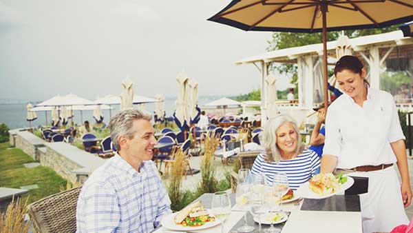 Newport romantic weekend getaway - dining at Castle Hill Inn